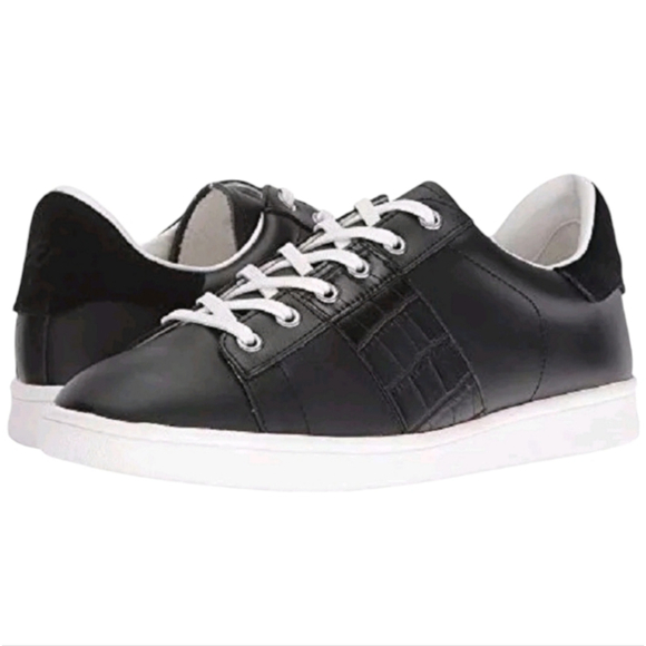 Sam Edelman Black Leather Marquette Sneakers Shoes Size 9 - Picture 2 of 15